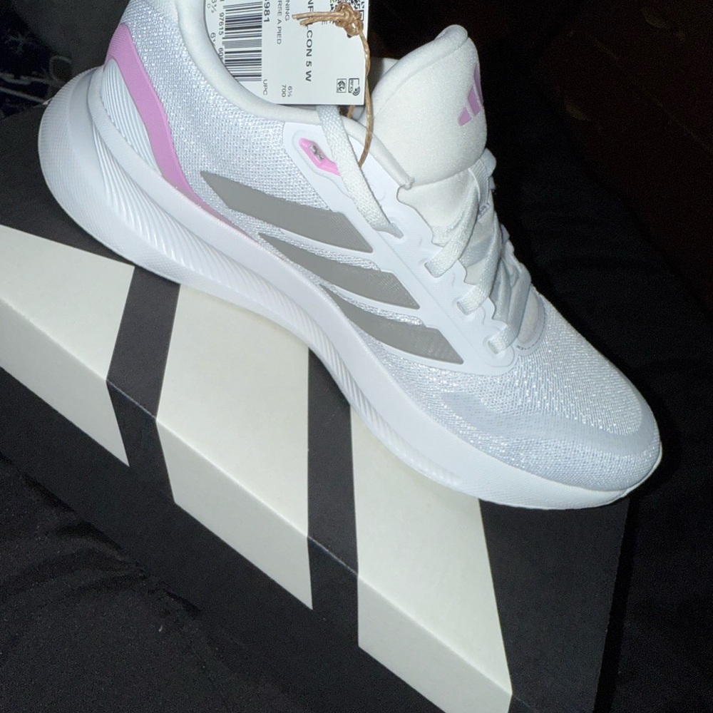 Women's White and Pink Athletic Shoes
